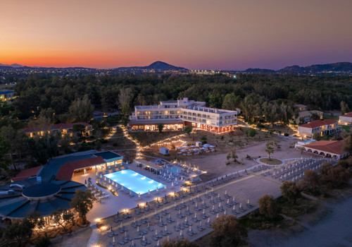 Night aerial view of Domes Aulus Zante