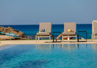 Pool view at Chrysomare Beach Hotel