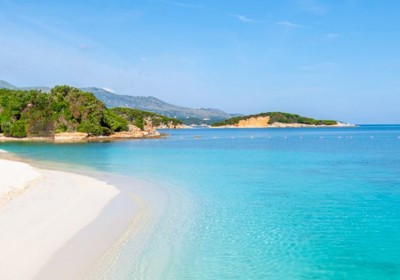 Albanian Coast with Mountains in Background
