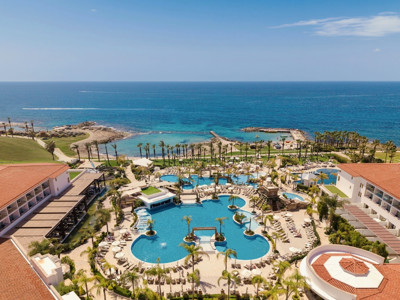 Aerial View Of Pool And Beach At Olympic Lagoon Resort Paphos